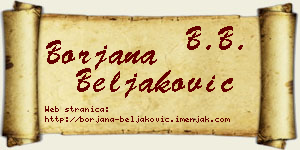 Borjana Beljaković vizit kartica
